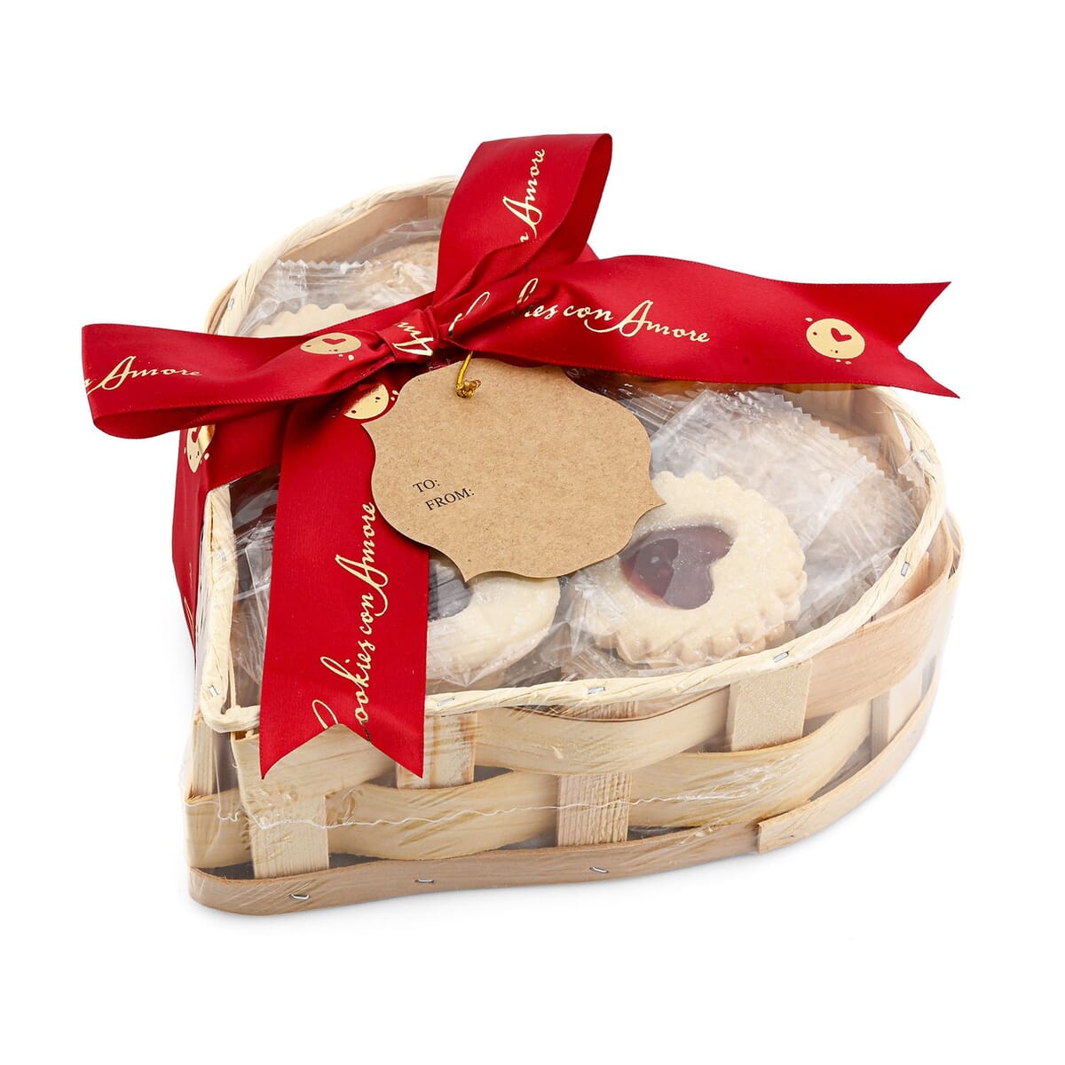 Cookies Con Amore- Valentines Day Special Small Heart Basket image number 1
