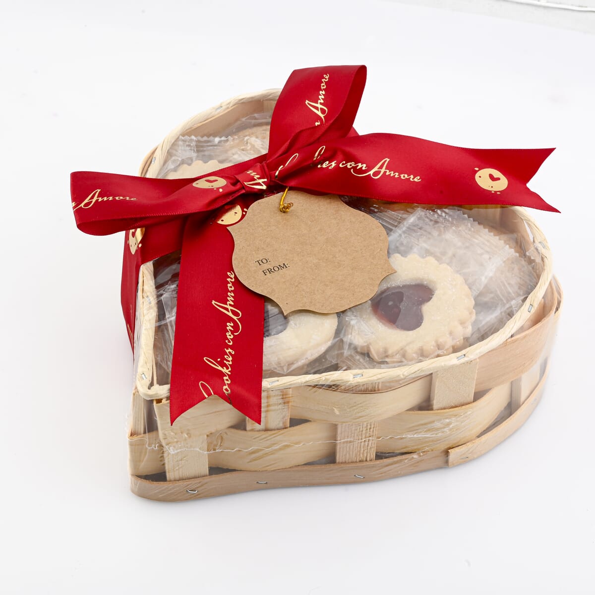Cookies Con Amore- Valentines Day Special Small Heart Basket image number 2