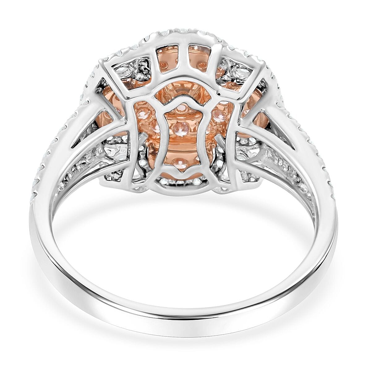 Modani Natural Pink and White Diamond SI 1.00 ctw Ring in 950 Platinum (Size 8.0) 5.70 Grams image number 4
