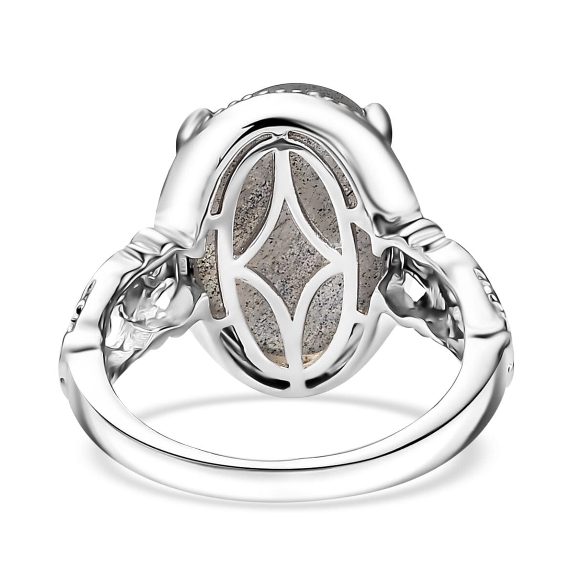 Karis Malagasy Labradorite and Blue Topaz 10.65 ctw Ring in Platinum Bond (Size 6.0) image number 4