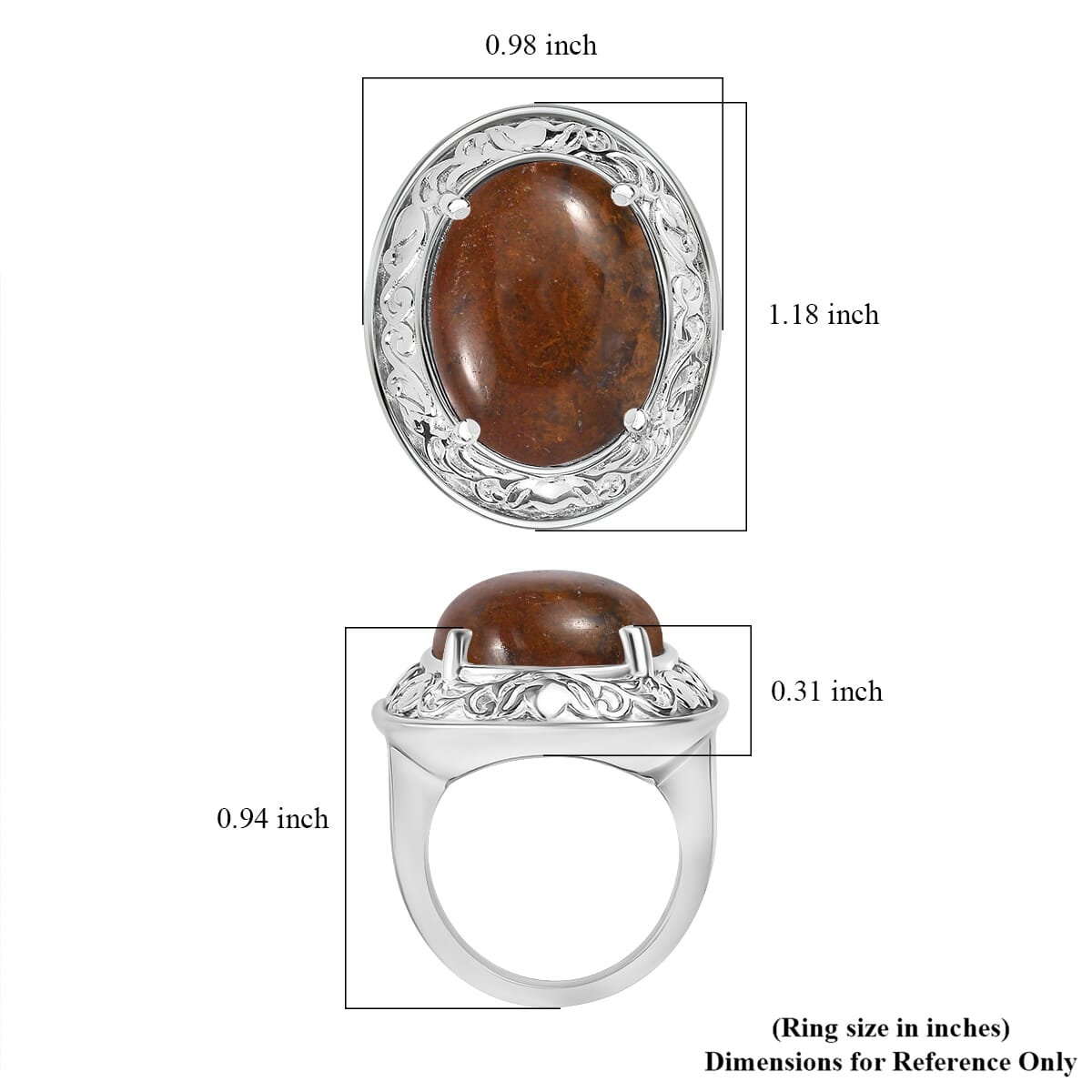 Aqua Nueva Moss 16.30 ctw Solitaire Ring in Stainless Steel (Size 8.0)  image number 5
