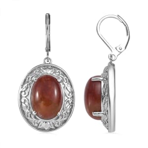 Aqua Nueva Moss 13.00 ctw Lever Back Earrings in Stainless Steel 