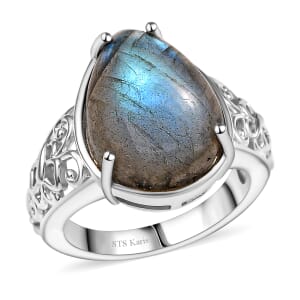 Karis Malagasy Labradorite 8.65 ctw Ring in Platinum Bond (Size 10.0)