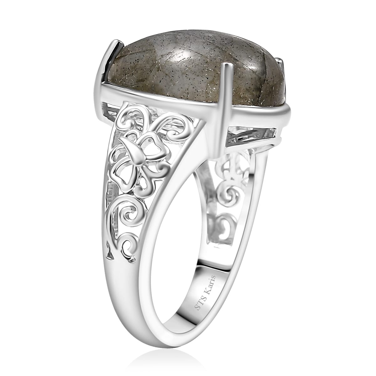 Karis Malagasy Labradorite 8.65 ctw Ring in Platinum Bond (Size 10.0) image number 3