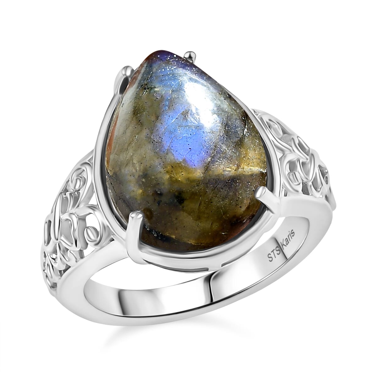 Karis Malagasy Labradorite Ring in Platinum Bond (Size 7.0) 8.65 ctw image number 0