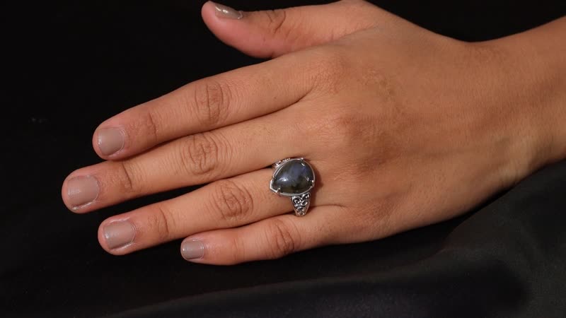 Karis Malagasy Labradorite 8.65 ctw Ring in Platinum Bond (Size 10.0)