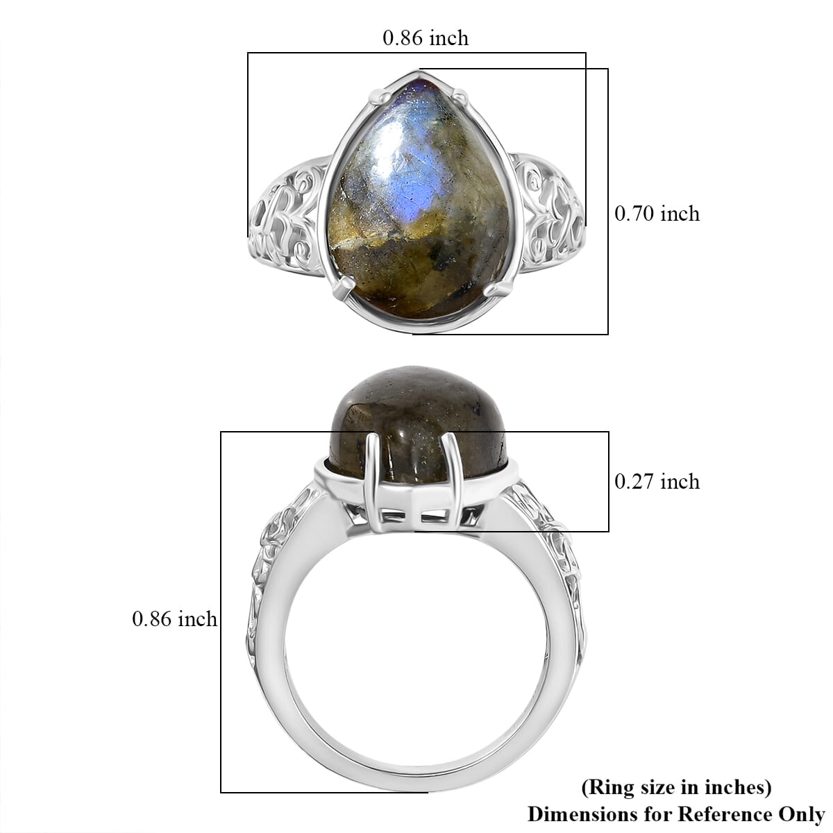 Karis Malagasy Labradorite Ring in Platinum Bond (Size 7.0) 8.65 ctw image number 5