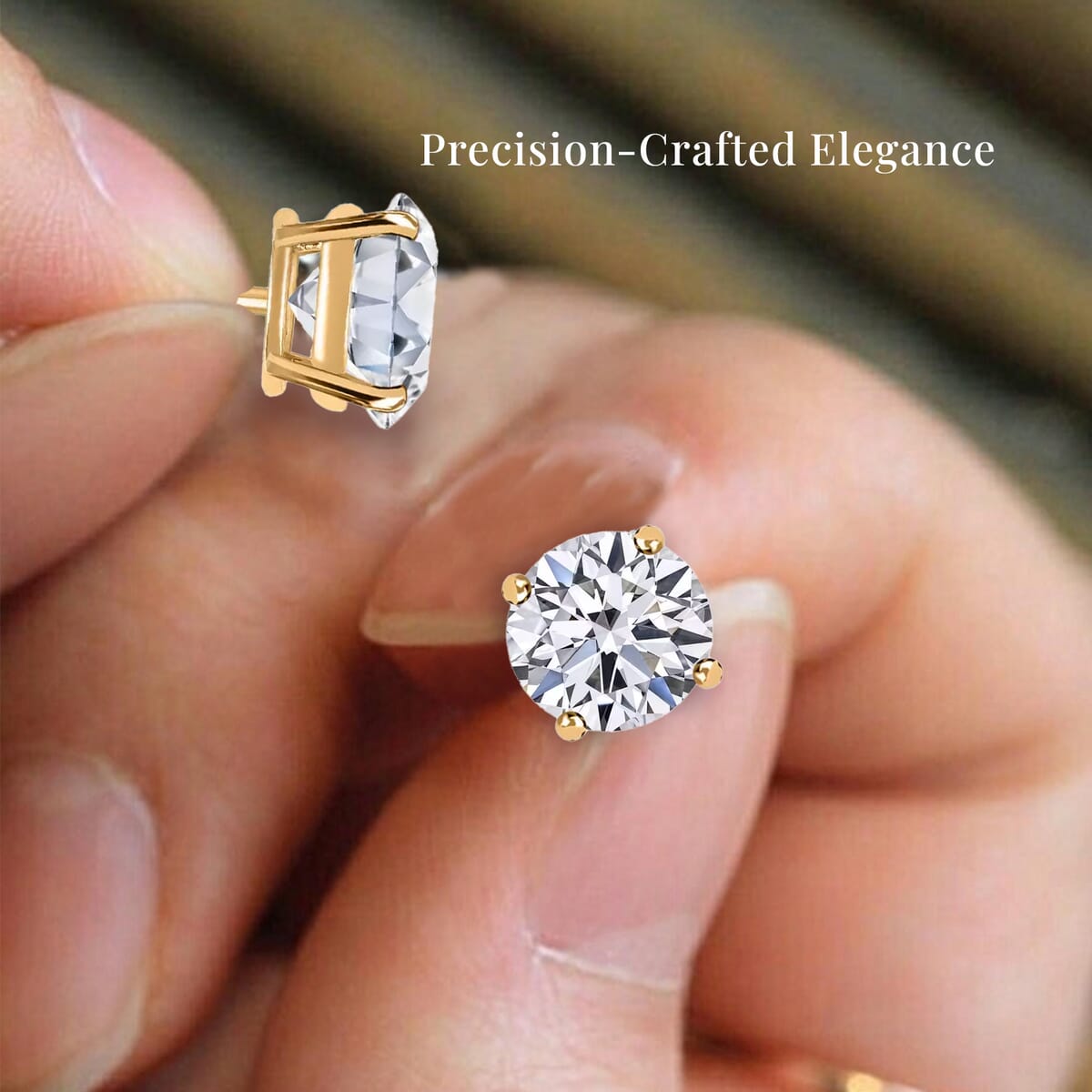 Luxuriant Lab Grown Diamond VS 4.00 ctw Stud Earrings in 14K Yellow Gold  image number 4