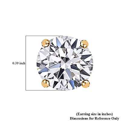 Luxuriant Lab Grown Diamond VS 4.00 ctw Stud Earrings in 14K Yellow Gold 