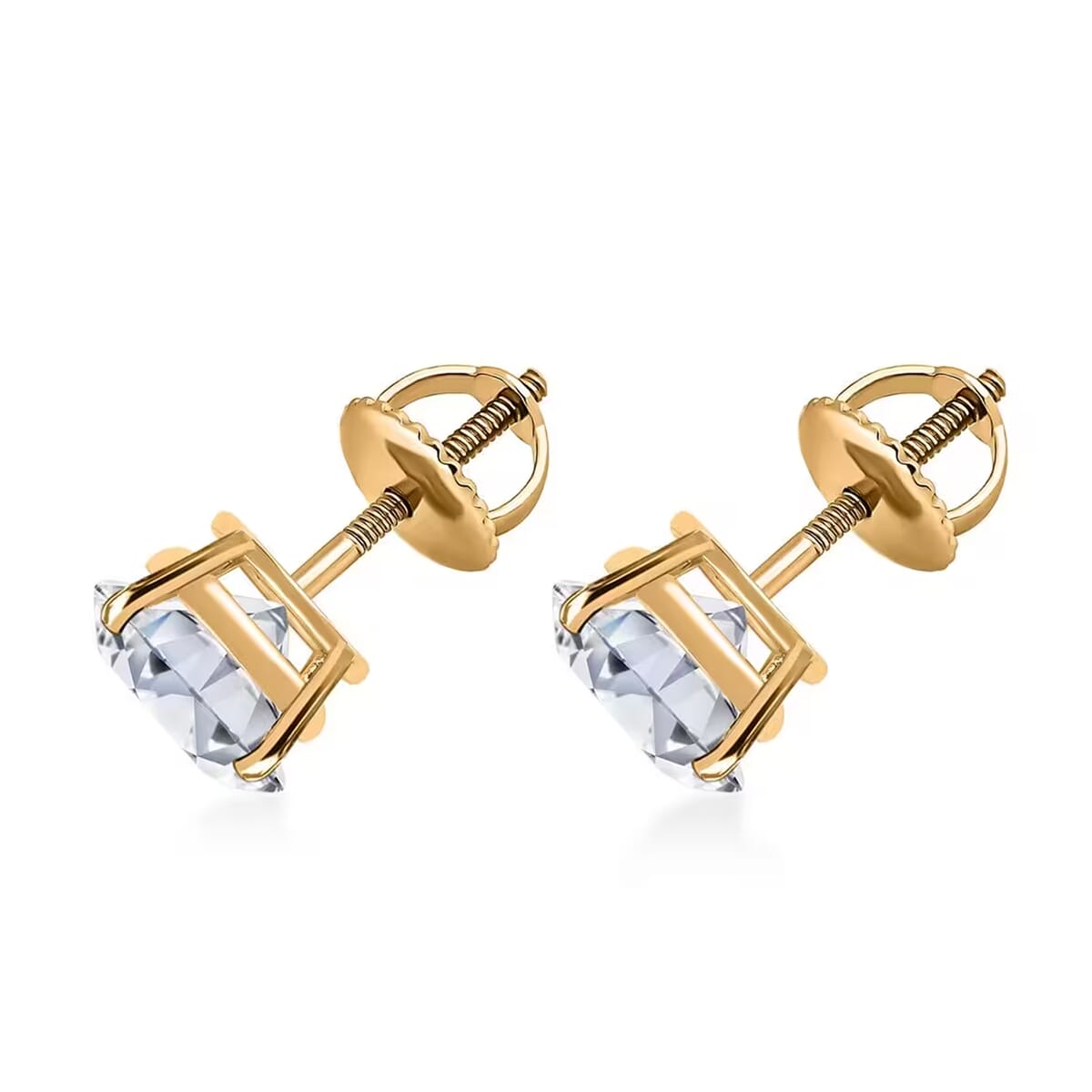 Luxuriant Lab Grown Diamond VS 4.00 ctw Stud Earrings in 14K Yellow Gold  image number 9