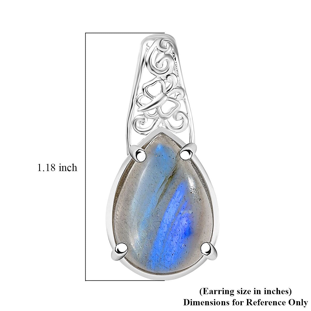 Karis Malagasy Labradorite 12.25 ctw Earrings in Platinum Bond image number 6