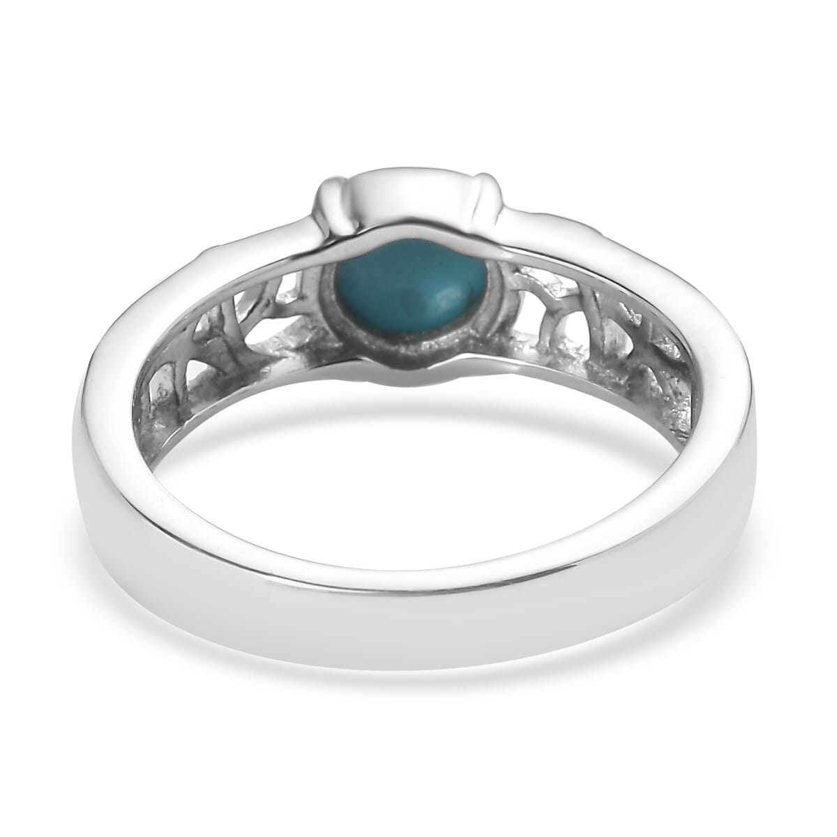 Sleeping Beauty Turquoise 0.80 ctw Ring in Stainless Steel (Size 10.0) image number 4