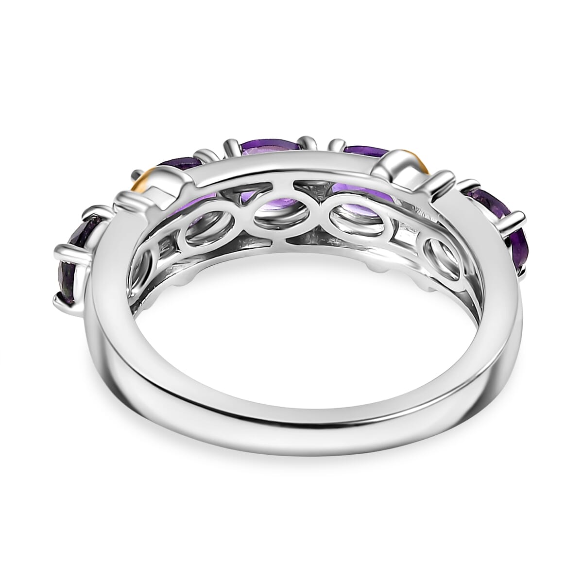 Karis African Amethyst 1.65 ctw Ring in 18K YG Plated and Platinum Bond (Size 10.0) image number 4