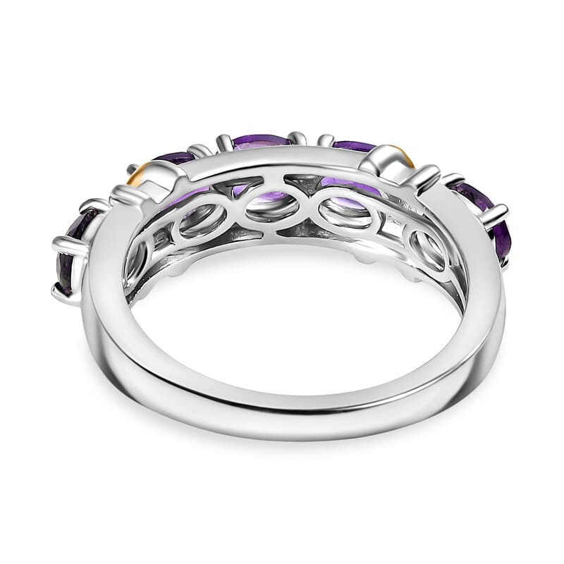 EverTrue African Amethyst 1.65 ctw Ring in 18K YG Plated and Platinum Bond (Size 6.0)