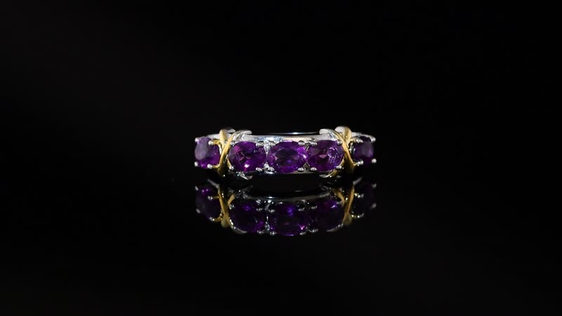 EverTrue African Amethyst 1.65 ctw Ring in 18K YG Plated and Platinum Bond (Size 5.0)