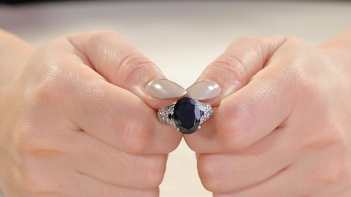 Thai Black Spinel Ring in Stainless Steel (Size 10.0) 7.35 ctw