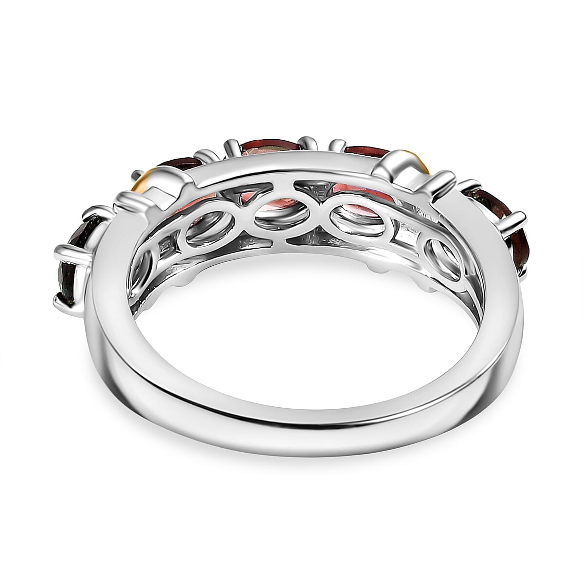 EverTrue Mozambique Garnet 2.30 ctw Ring in 18K YG Plated and Platinum Bond (Size 6.0)  image number 4