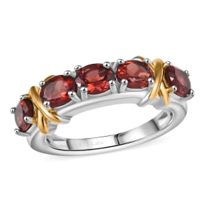 Karis Mozambique Garnet 2.30 ctw Ring in 18K YG Plated and Platinum Bond (Size 7.0)