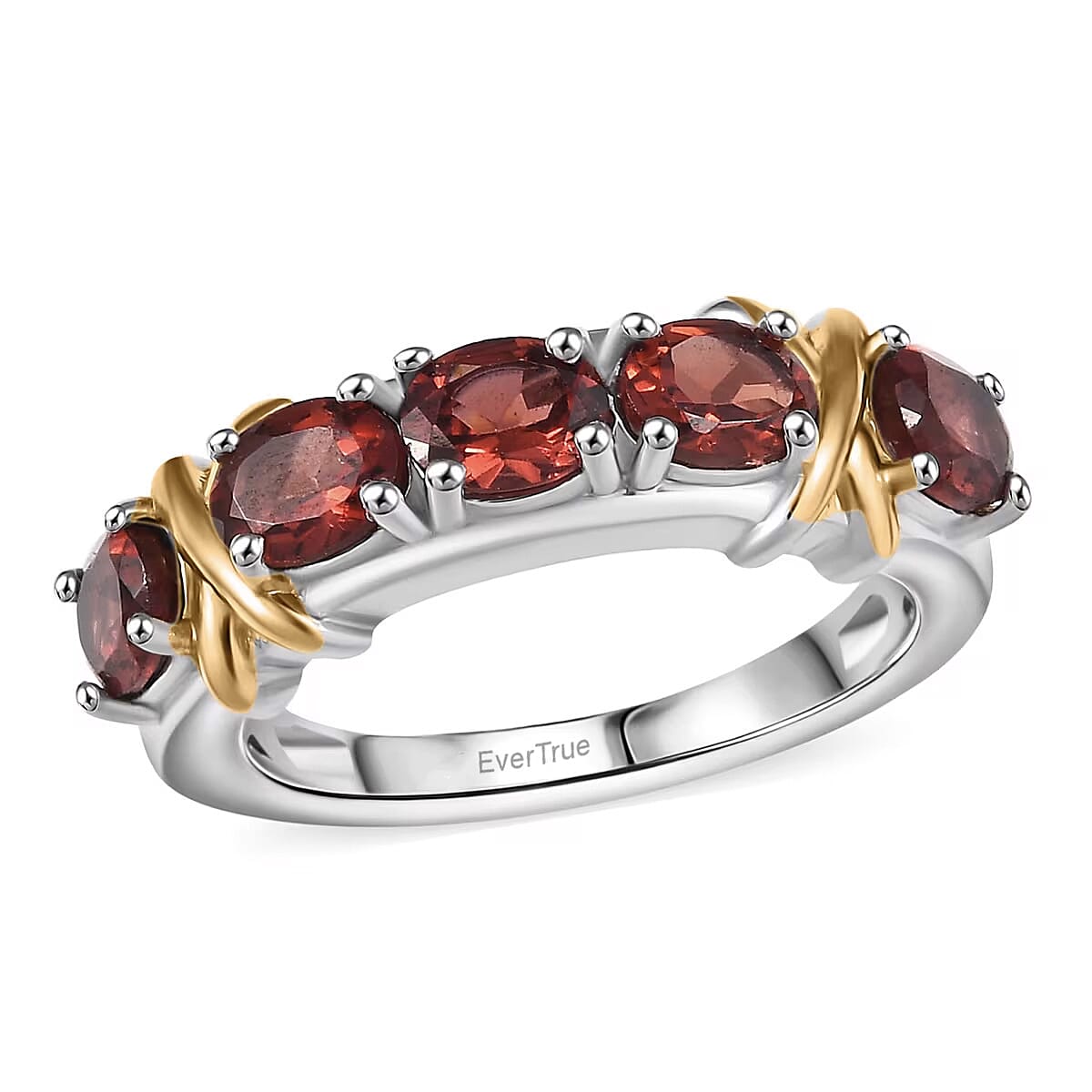 Epic Deal EverTrue Mozambique Garnet Ring in 18K YG Plated and Platinum Bond (Size 8.0) 2.30 ctw image number 0