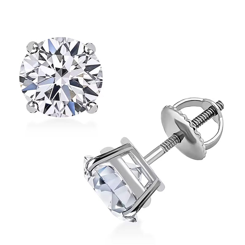 Luxuriant Lab Grown Diamond VS 4.00 ctw Stud Earrings in 14K White Gold