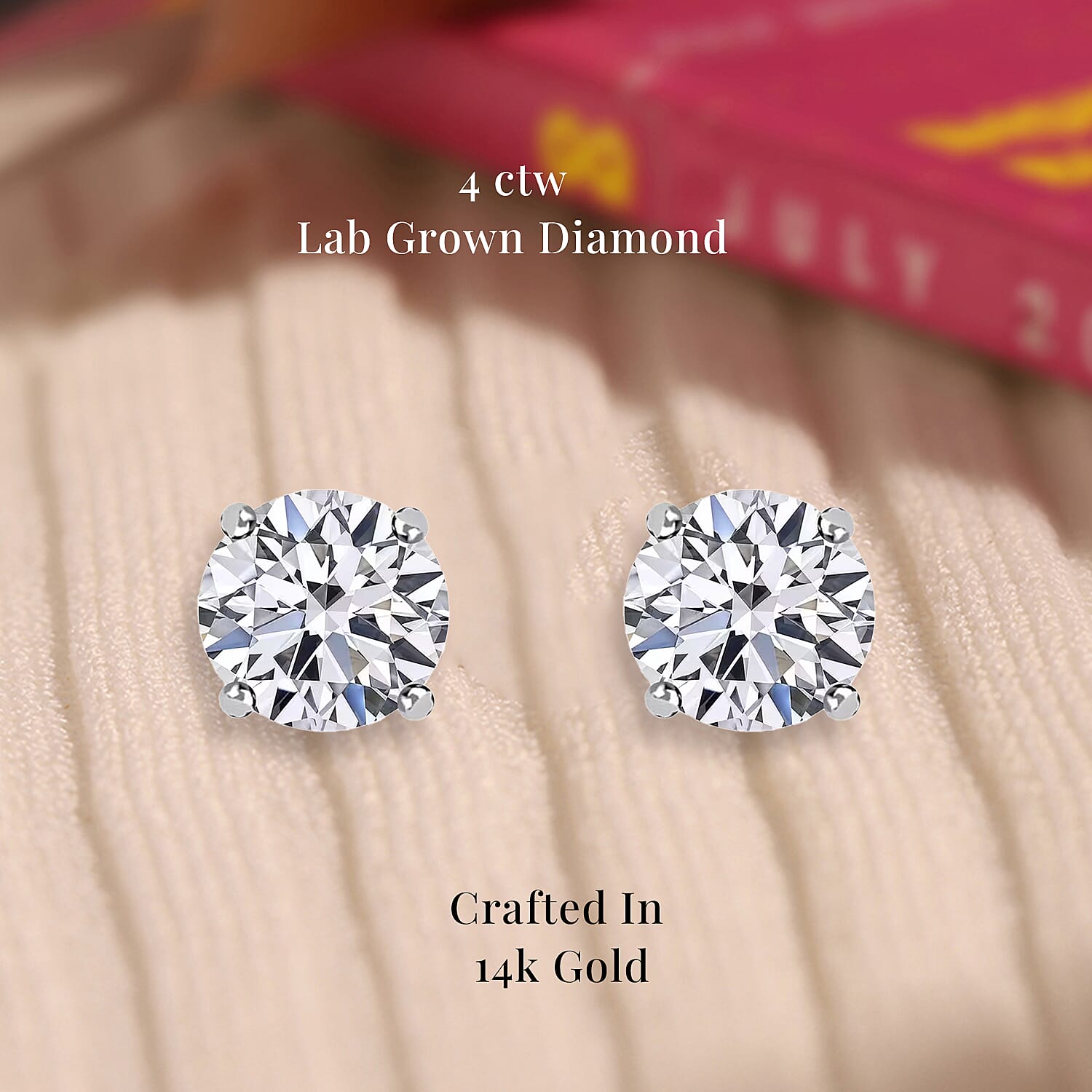 Luxuriant Lab Grown Diamond VS 4.00 ctw Stud Earrings in 14K White Gold
