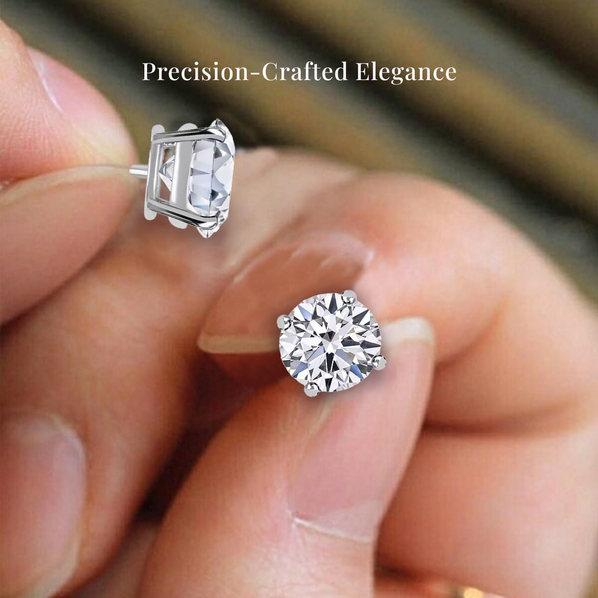 Luxuriant Lab Grown Diamond VS 4.00 ctw Stud Earrings in 14K White Gold  image number 4