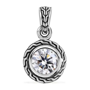 Bali Legacy 120 Facet Moissanite 1.85 ctw Pendant without Chain Sterling Silver 