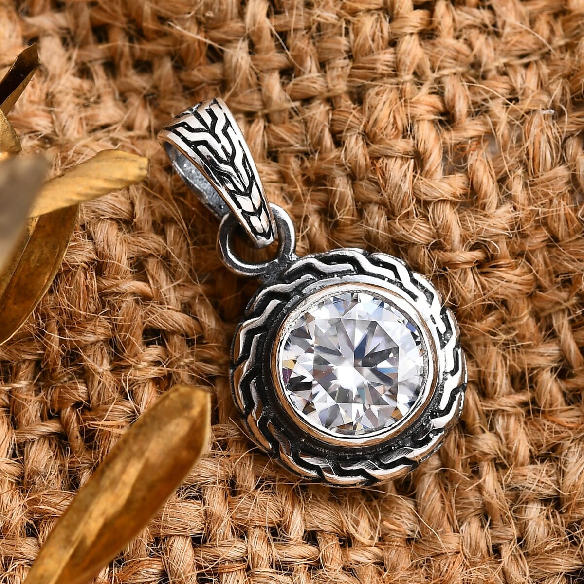 Bali Legacy 120 Facet Moissanite 1.85 ctw Pendant without Chain Sterling Silver  image number 1