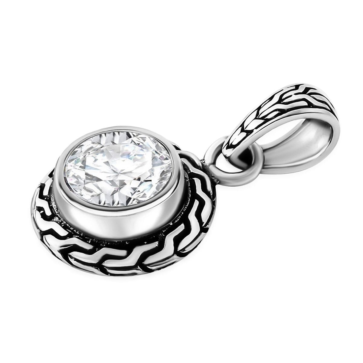 Bali Legacy 120 Facet Moissanite 1.85 ctw Pendant without Chain Sterling Silver  image number 2