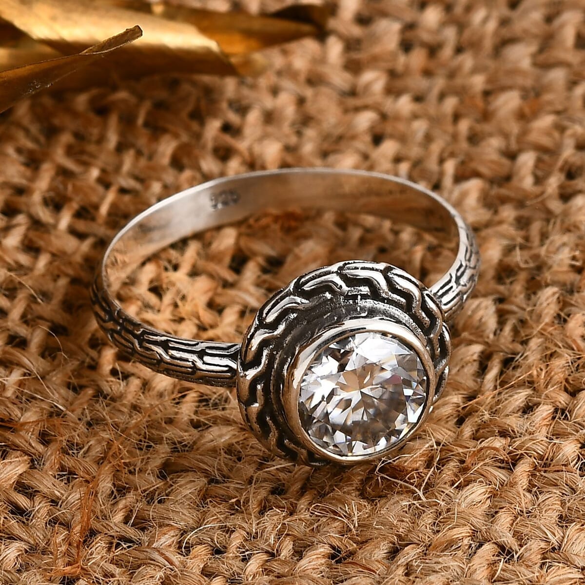 Bali Legacy 120 Facet Moissanite 1.85 ctw Ring in Sterling Silver (Size 10.0)  image number 1