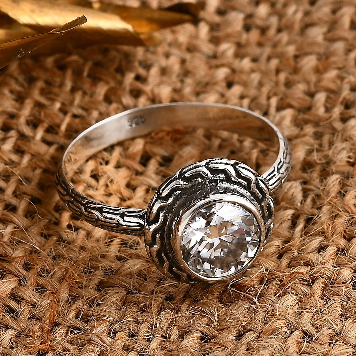 Bali Legacy 120 Facet Moissanite 1.85 ctw Ring in Sterling Silver (Size 7.0)  image number 1