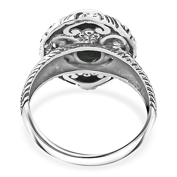Bali Legacy Elysian Opal (Triplet) Butterfly and Floral 1.50 ctw Ring in Sterling Silver (Size 10.0) 
