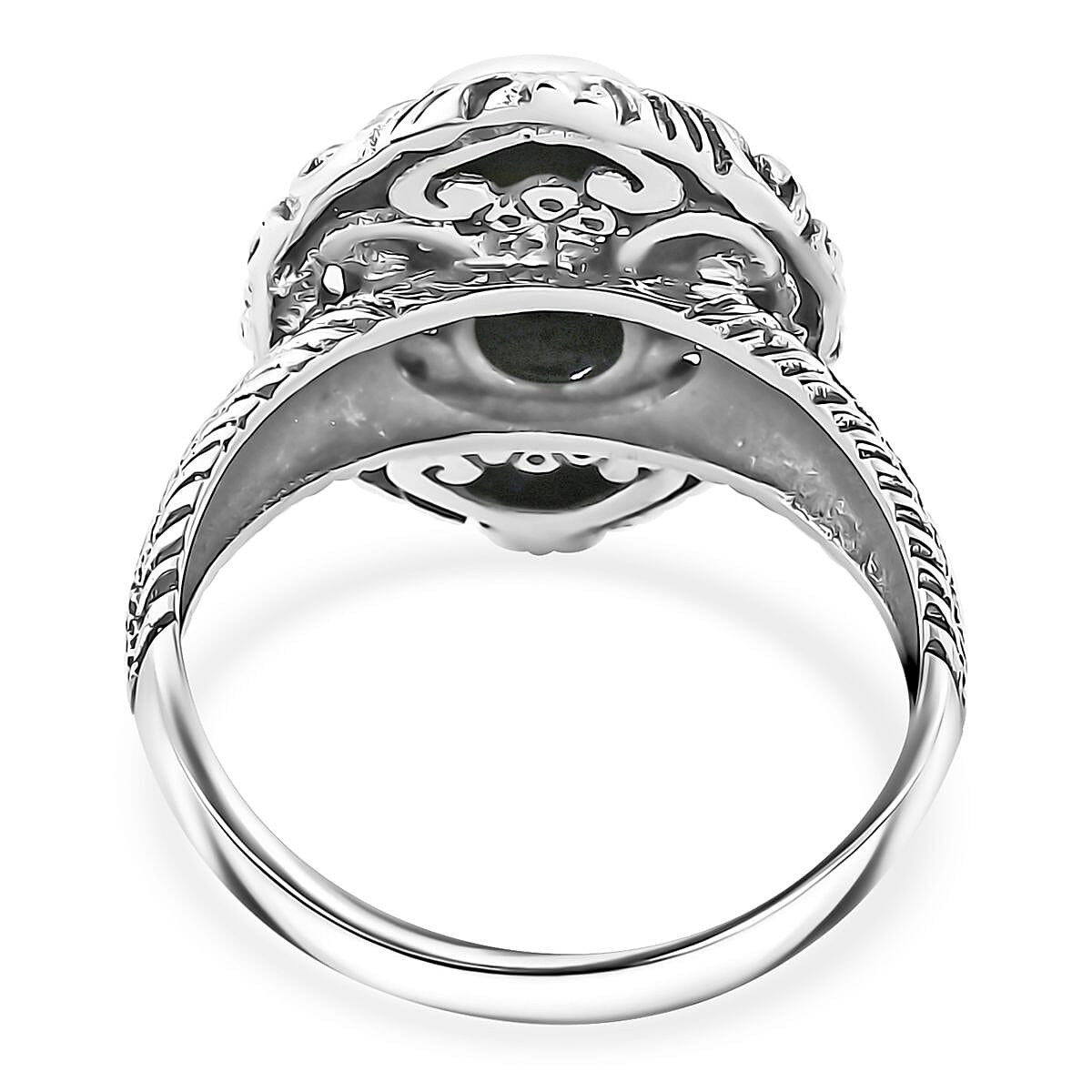 Bali Legacy Elysian Opal (Triplet) Butterfly and Floral 1.50 ctw Ring in Sterling Silver (Size 6.0) 
