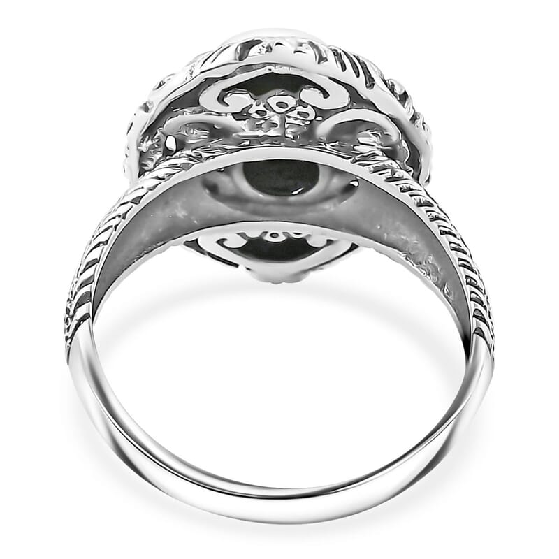 Bali Legacy Elysian Opal (Triplet) Butterfly and Floral 1.50 ctw Ring in Sterling Silver (Size 6.0) 