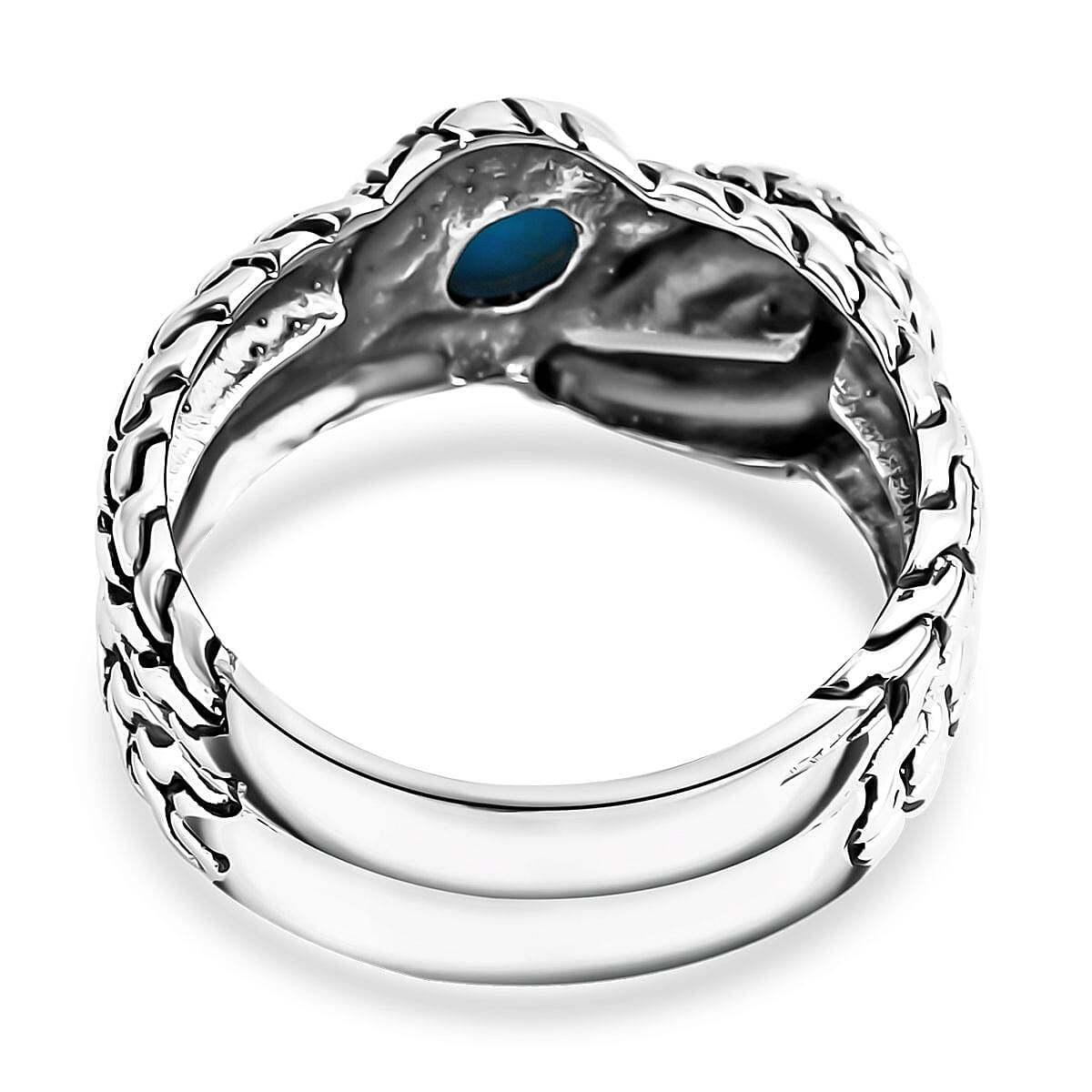   Bali Legacy Sleeping Beauty Turquoise 0.75 ctw Dragon Ring in Sterling Silver (Size 7.0)  image number 4