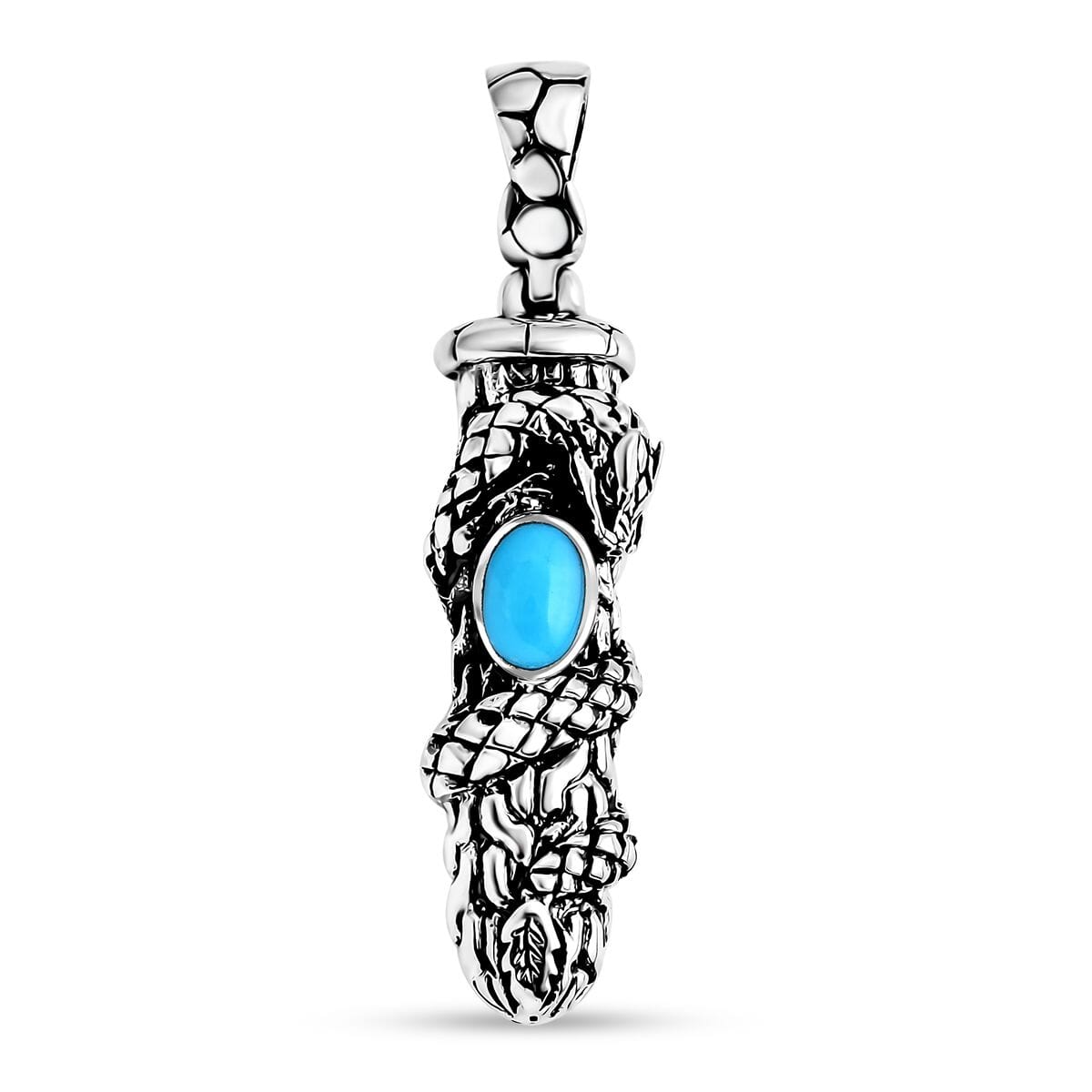 Bali Legacy Sleeping Beauty Turquoise 0.75 ctw Dragon Pendant without Chain in Sterling Silver  image number 0