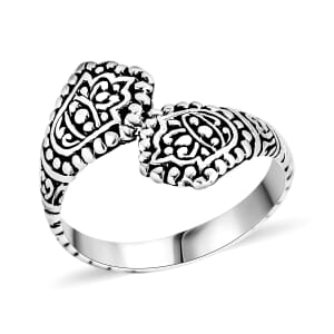  Bali Legacy Sterling Silver Bypass Ring (Size 10.0) 4.23 Grams