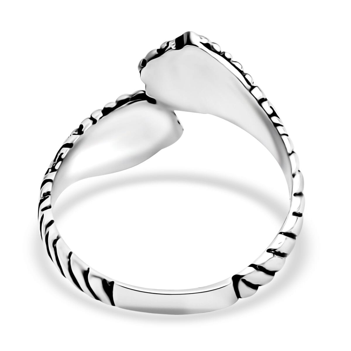  Bali Legacy Sterling Silver Bypass Ring (Size 10.0) 4.23 Grams image number 2