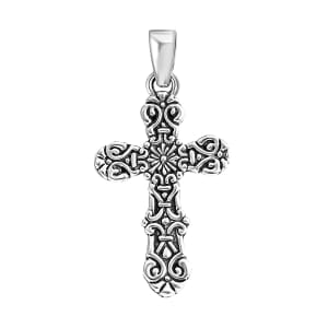 Bali Legacy Gothic Cross Pendant without Chain in Sterling Silver 2.35 Grams
