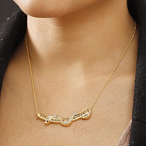 D'Joy Madagascar Yellow Sapphire and Multi Gemstone 2.50 ctw Snake Necklace in 18K Vermeil Yellow Gold Over Sterling Silver 20 Inches