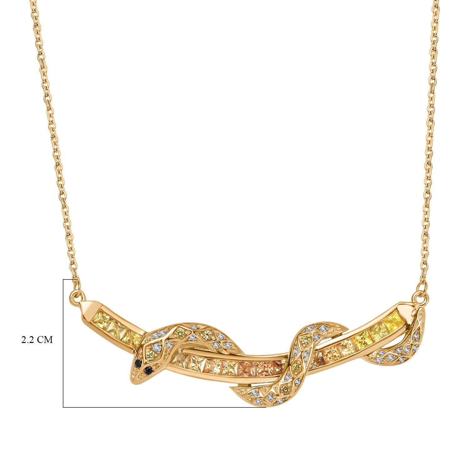本当に信頼出来る商品 Yellow Sapphire Multi Gemstone 2.50 ctw Snake Necklace イエローゴールド