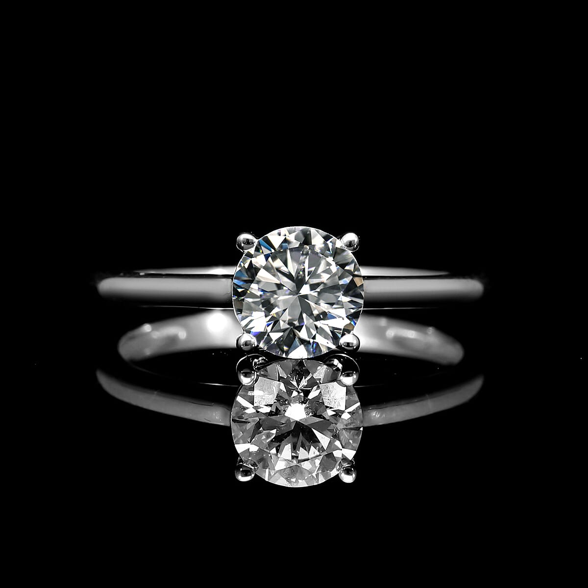 Luxuriant Lab Grown Diamond E-F VS 0.50 ctw Solitaire Ring in Platinum Over Sterling Silver (Size 10.0) image number 1