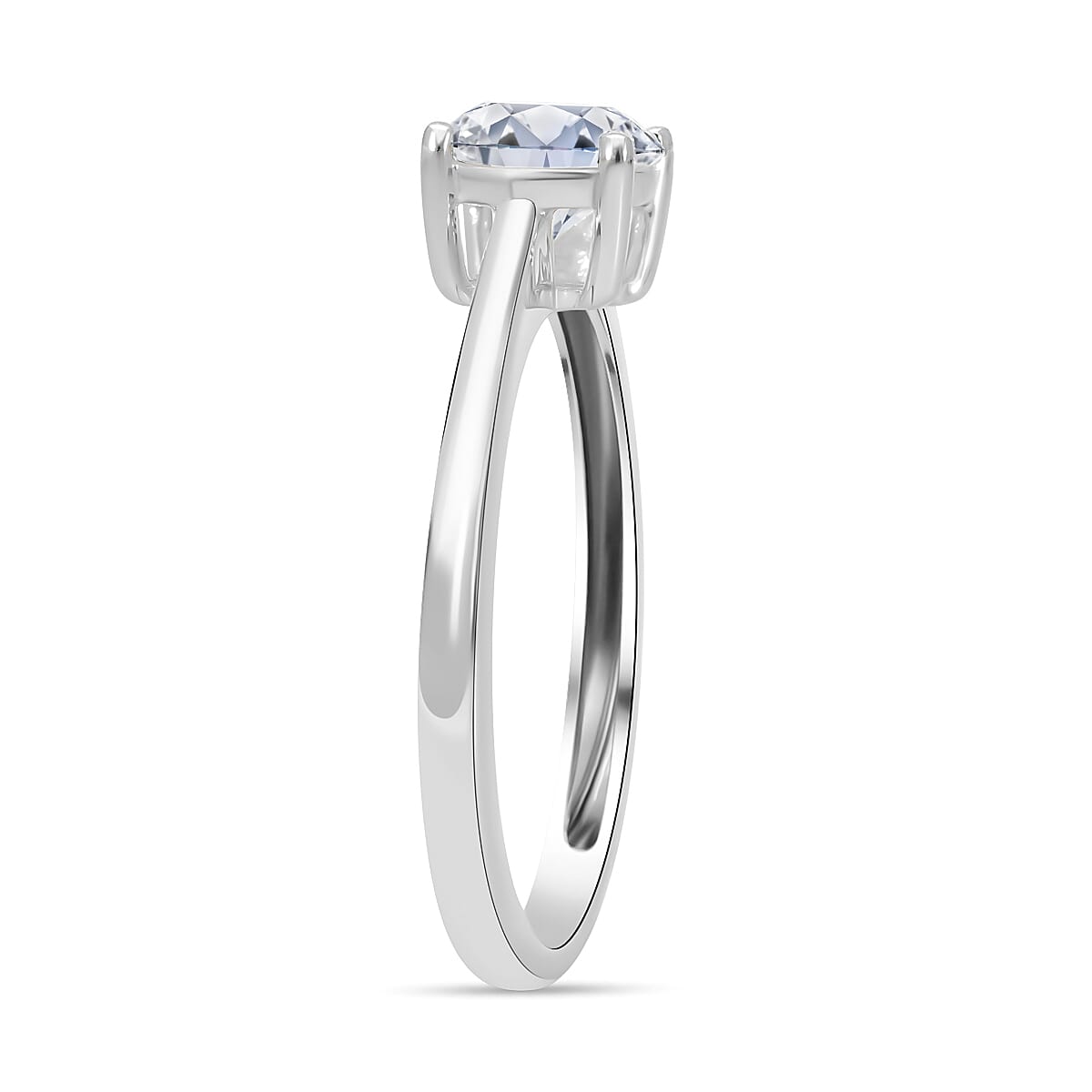 Luxuriant Lab Grown Diamond E-F VS 0.50 ctw Solitaire Ring in Platinum Over Sterling Silver (Size 10.0) image number 3