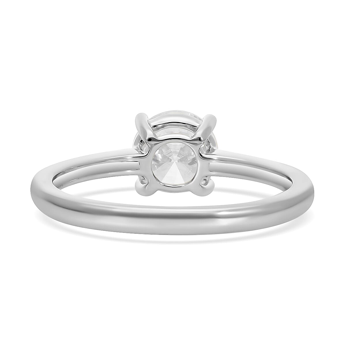 Luxuriant Lab Grown Diamond E-F VS 0.50 ctw Solitaire Ring in Platinum Over Sterling Silver (Size 10.0)