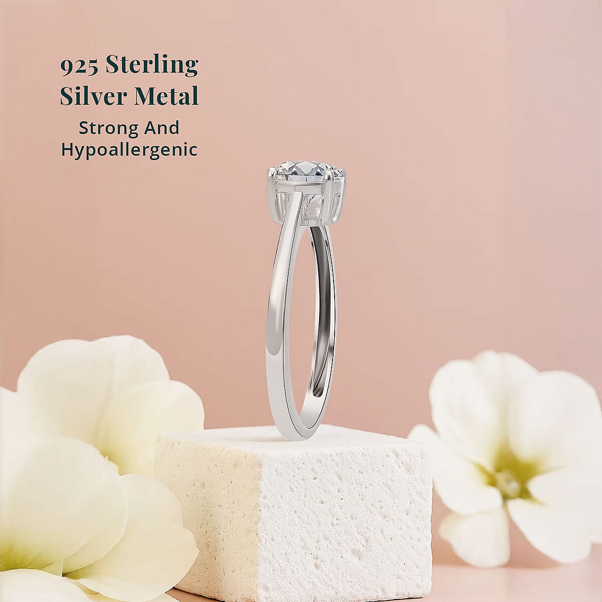 Luxuriant Lab Grown Diamond E-F VS 0.50 ctw Solitaire Ring in Platinum Over Sterling Silver (Size 7.0) image number 2