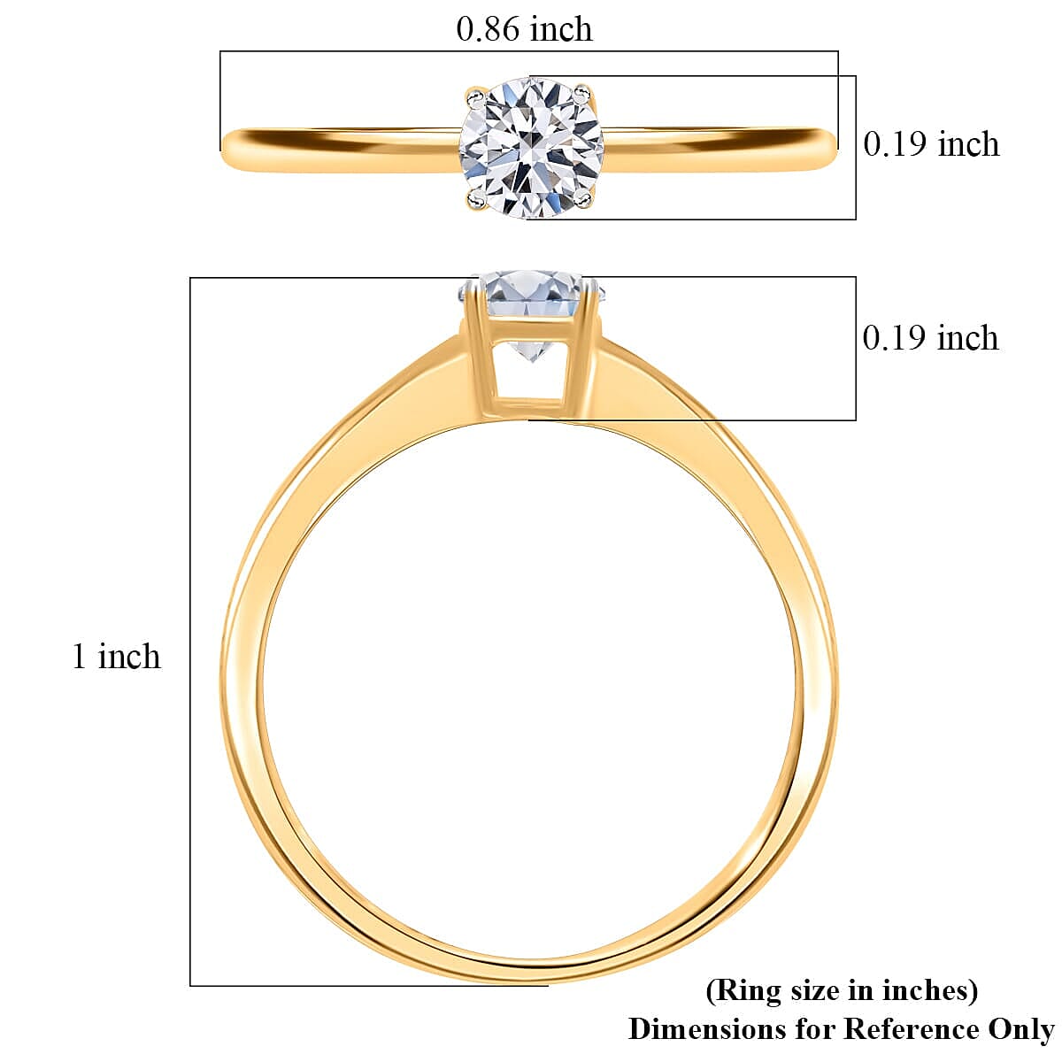 Luxuriant Lab Grown Diamond E-F VS 0.50 ctw Solitaire Ring in 14K Yellow Gold (Size 10.0)