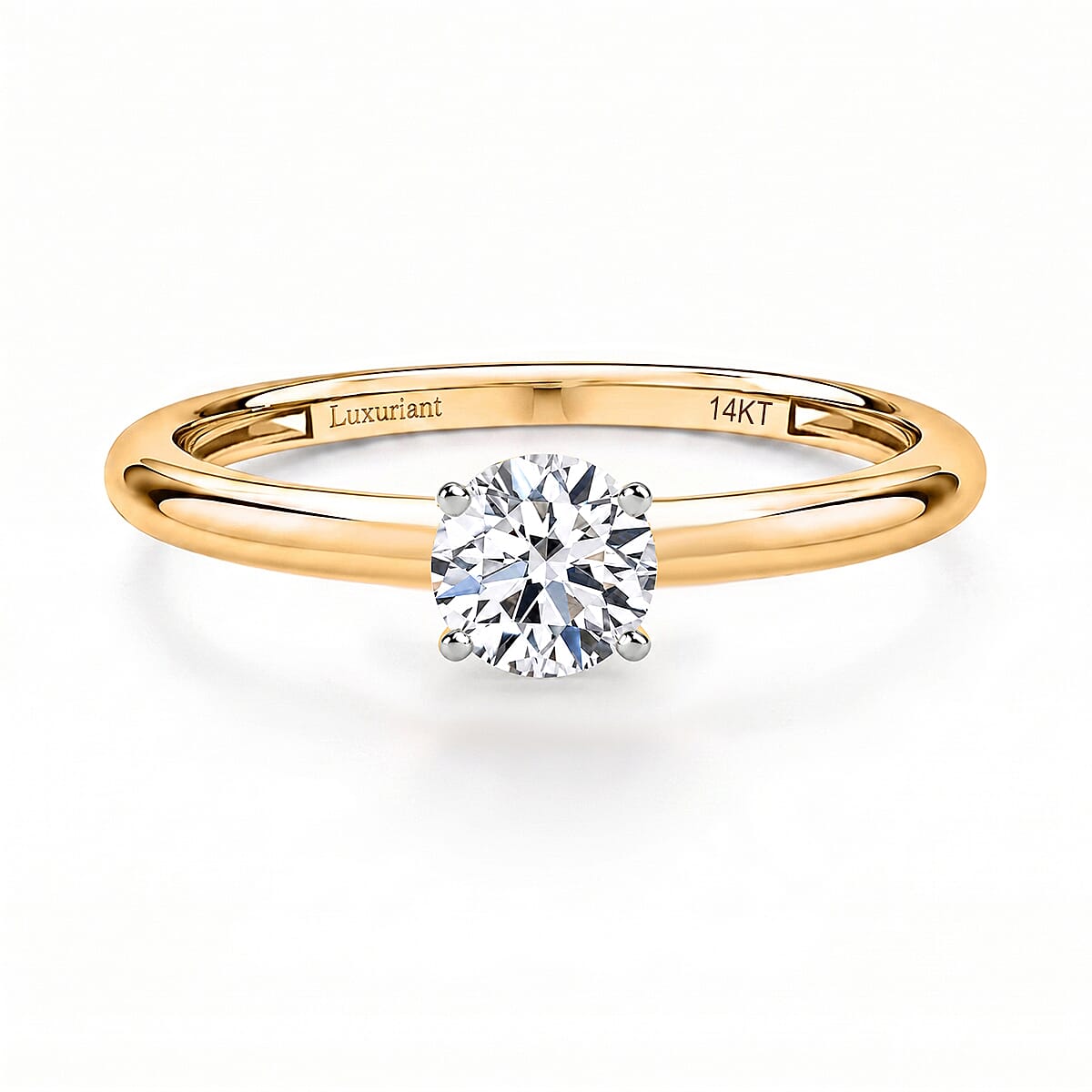 Luxuriant Lab Grown Diamond E-F VS 0.50 ctw Solitaire Ring in 14K Yellow Gold (Size 5.0)
