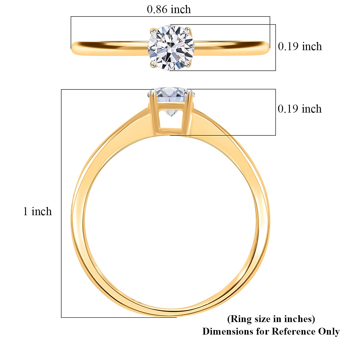Luxuriant Lab Grown Diamond E-F VS 0.50 ctw Solitaire Ring in 14K Yellow Gold (Size 5.0)