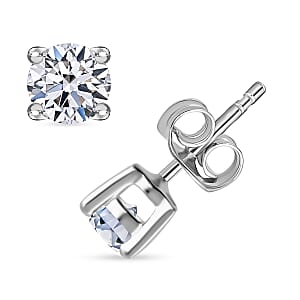 Luxuriant Lab Grown Diamond E-F VS 0.50 ctw Stud Earrings in Platinum Over Sterling Silver