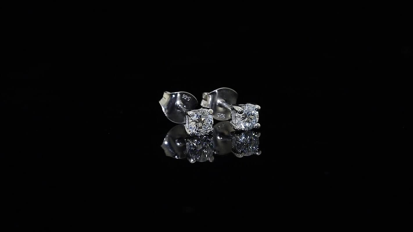 Luxuriant Lab Grown Diamond E-F VS 0.50 ctw Stud Earrings in Platinum Over Sterling Silver